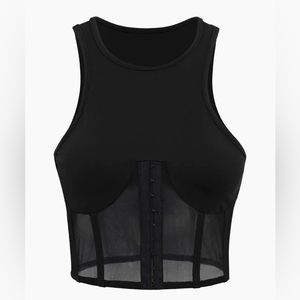 Mesh corset tank top